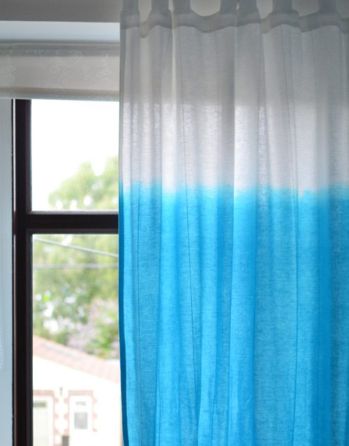 Cheap ways to decorate a university room | Dip dye curtains