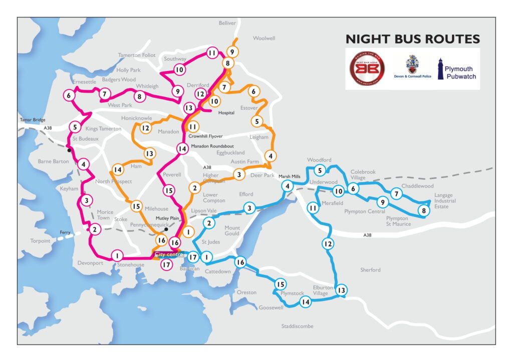 Safer Plymouth Night bus all 3 routes 1 1024x724 1