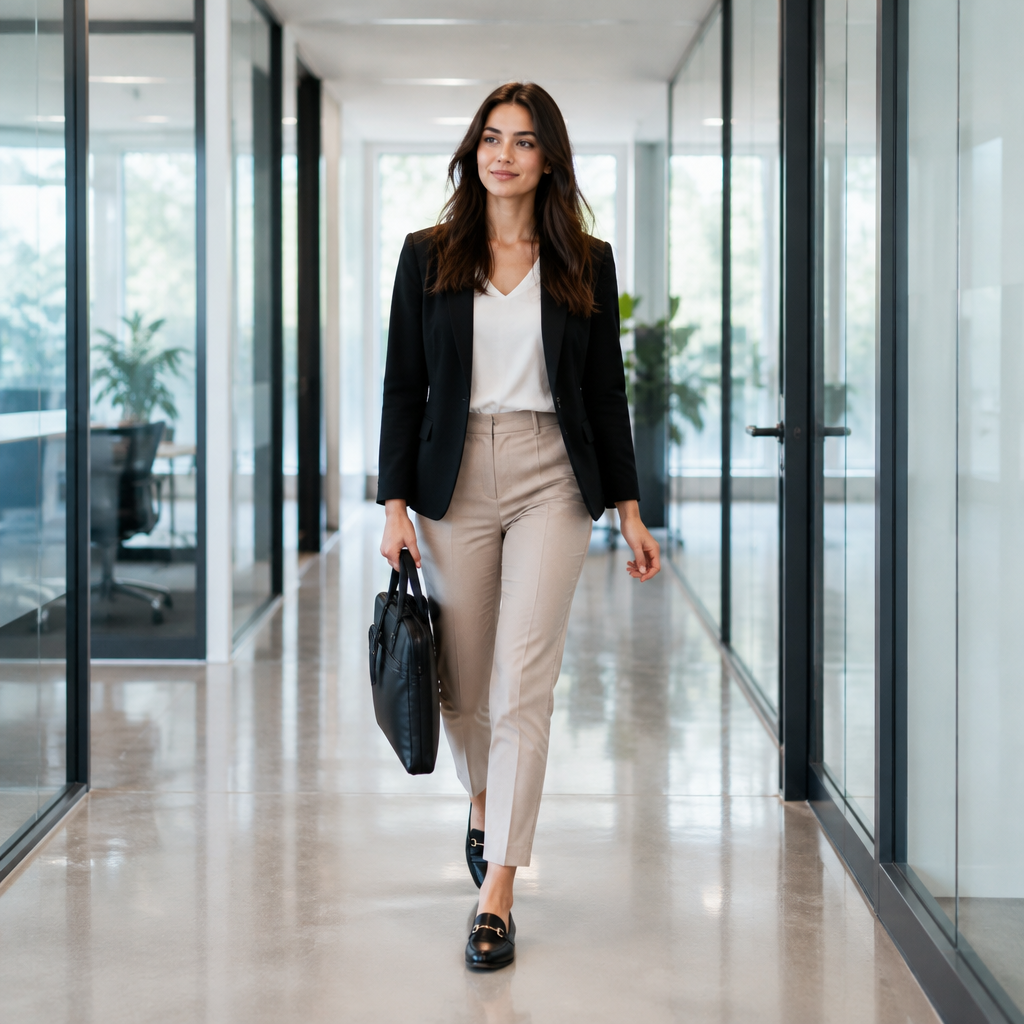 Graduate walking through office corridor comparing Goldman Sachs vs JP Morgan graduate scheme