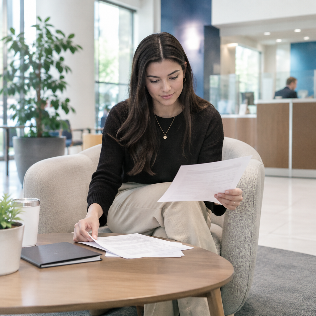 Graduate reviewing paperwork comparing Lloyds vs Barclays graduate scheme offers
