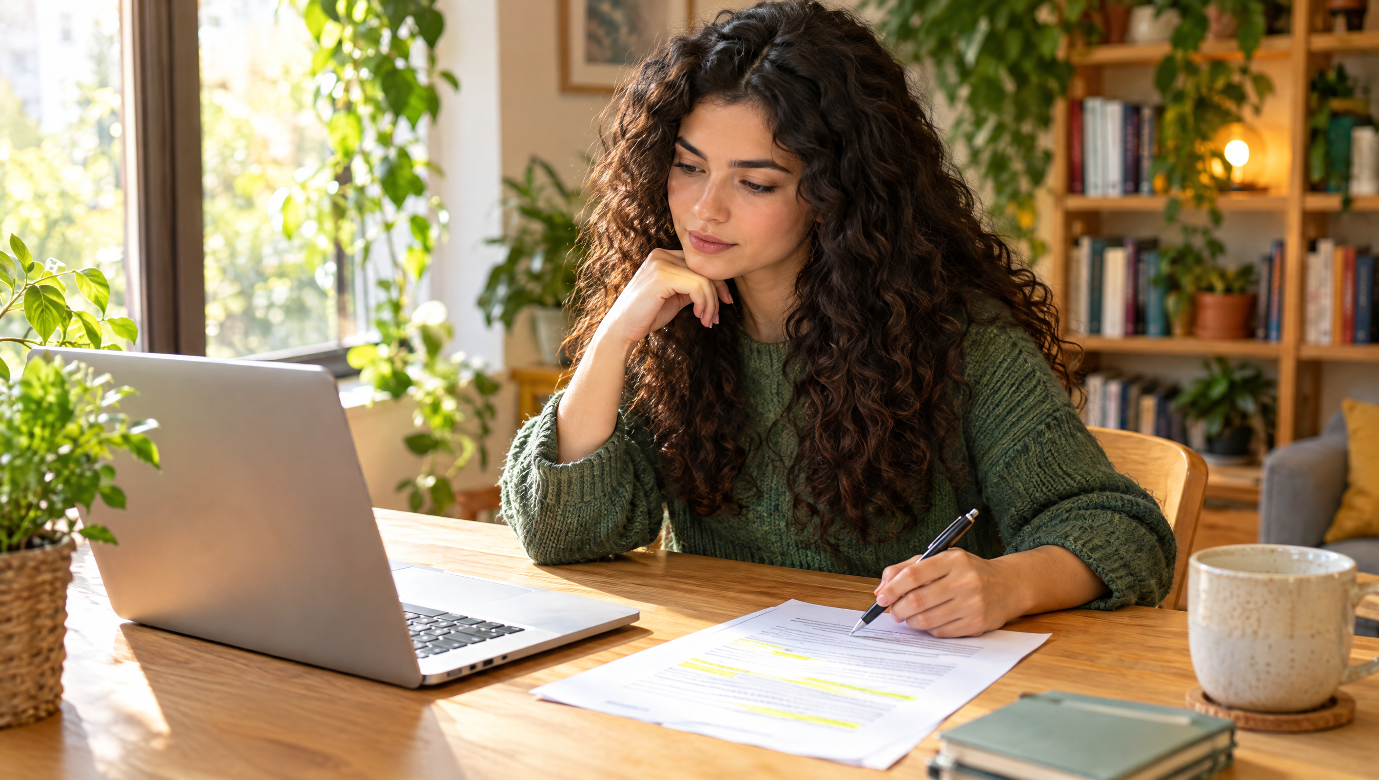 Graduate with a laptop and notes preparing a graduate application with no internship