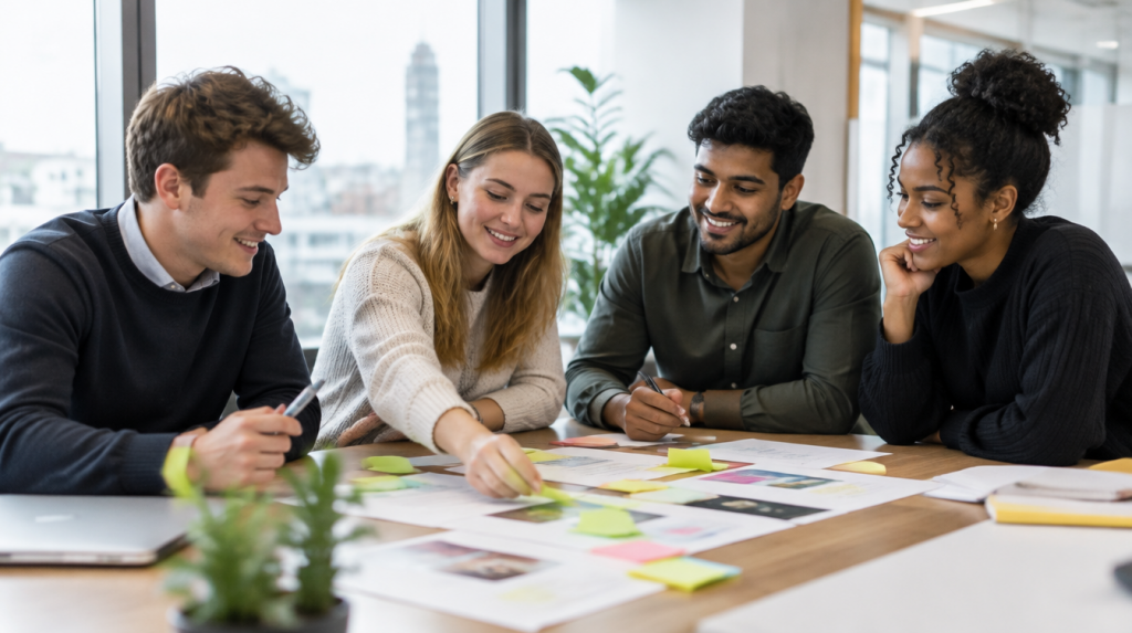 Graduates working on a group exercise at a Capgemini graduate scheme assessment centre