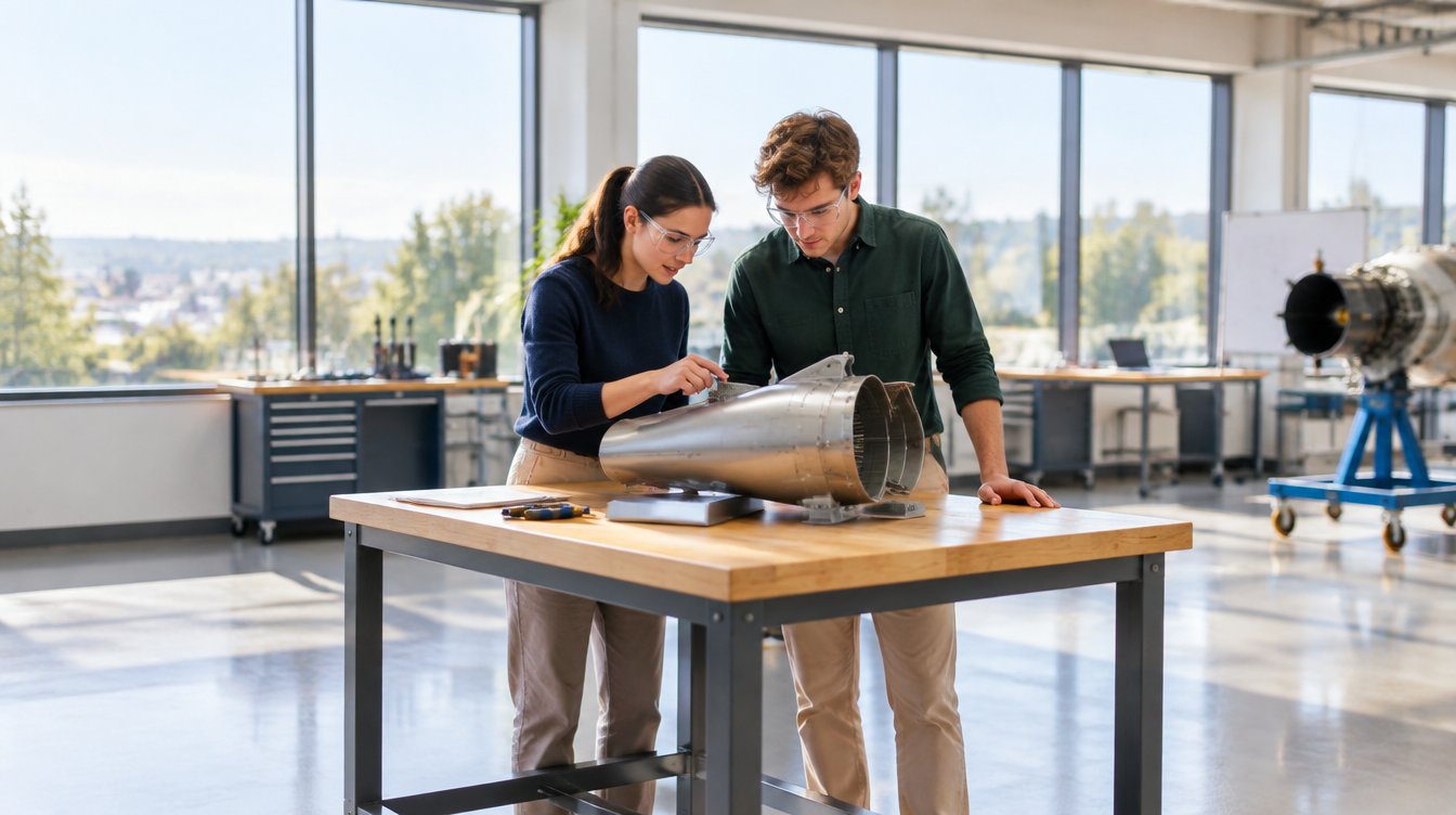 BAE Systems graduate scheme engineering stream: graduate engineers working on a component