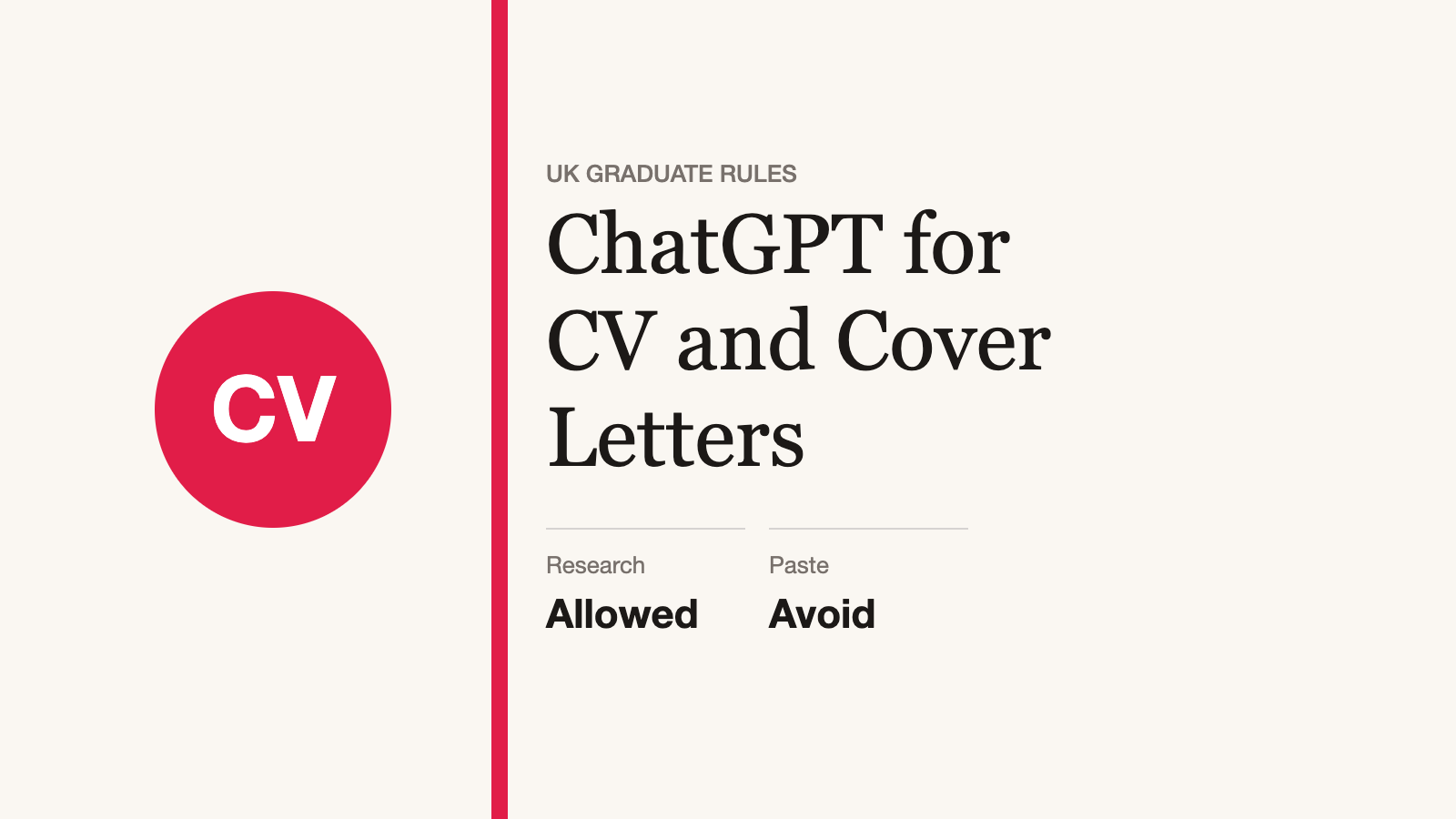 Using ChatGPT for a graduate CV and cover letter: what UK employers allow