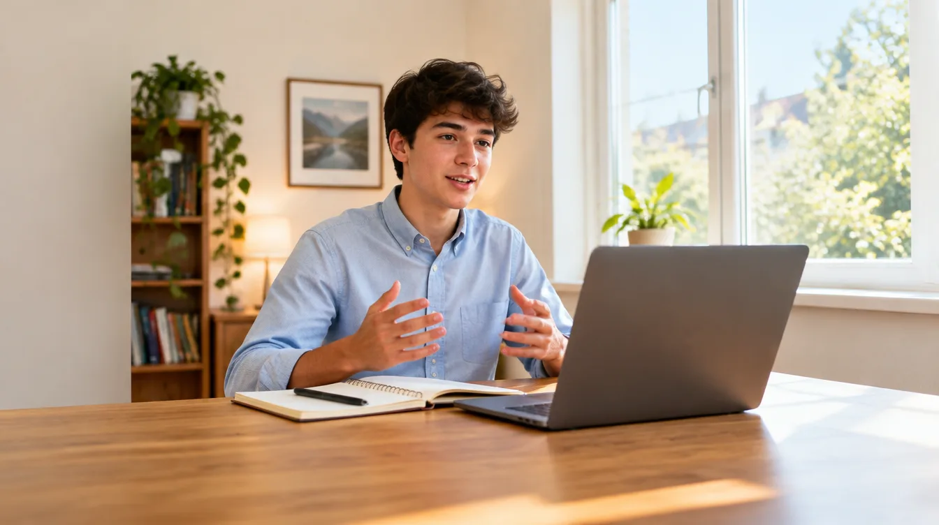 Student recording a video interview on a laptop for the Goldman Sachs graduate scheme