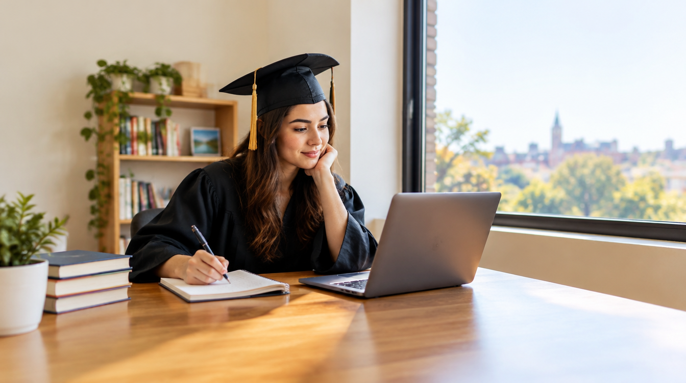 Graduate at a desk taking an online problem-solving game for the McKinsey graduate scheme