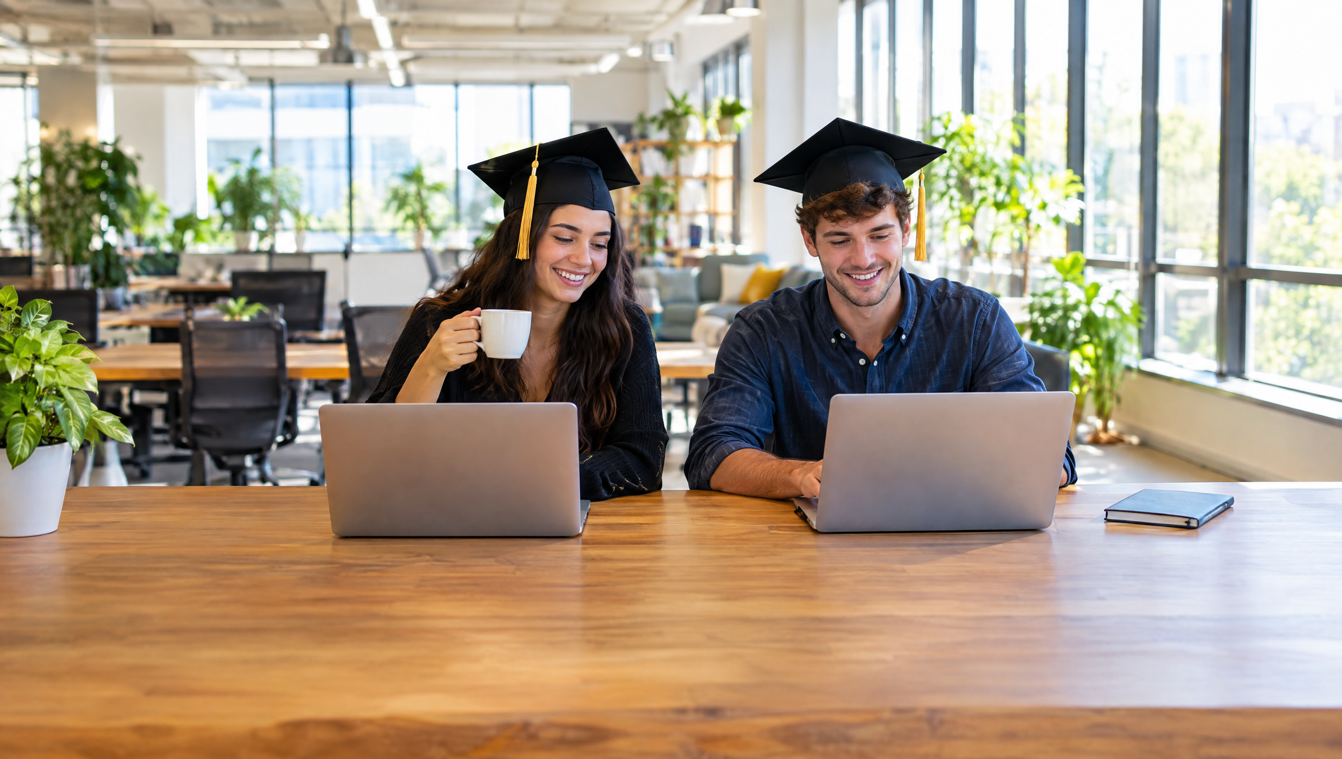 Microsoft vs Google graduate scheme: two graduates working side by side in a tech office
