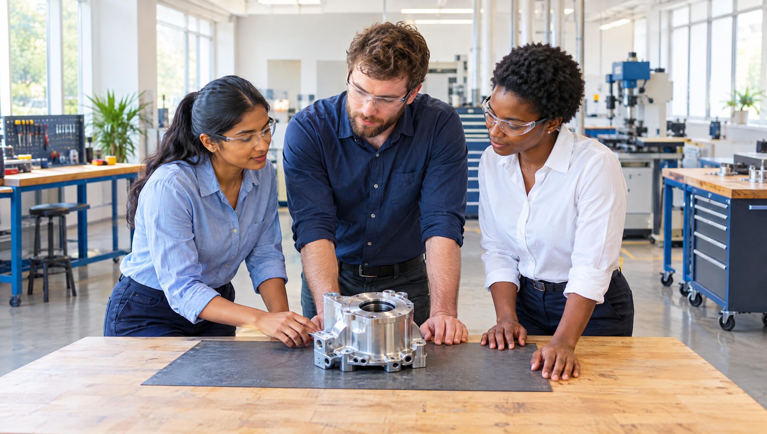 Graduate engineers collaborating in a workshop on the Rolls-Royce graduate scheme 2027