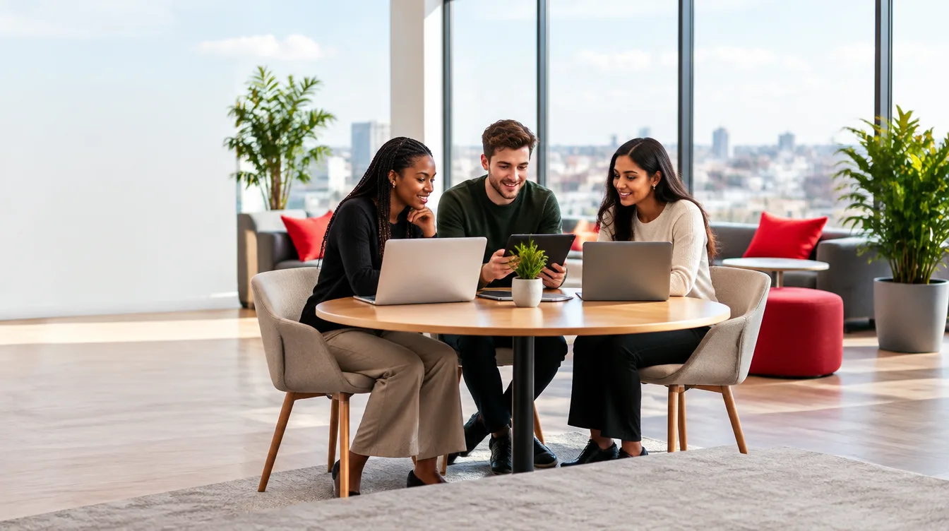 Vodafone graduate scheme 2027: three graduates collaborating around a table in a bright office